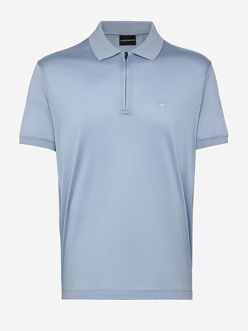 Поло муж Emporio Armani EM001082 AF10017 U9378 SUBDUED BLUE - 0