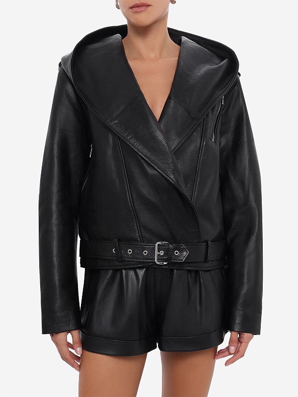 Куртка кожаная жен MANOKHI A0070006 BLACK - 3