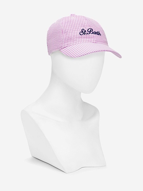 Кепка жен MC2 Saint Barth BASB0007 01648H SEERSUCKER STRIPES 21 EMB - 3