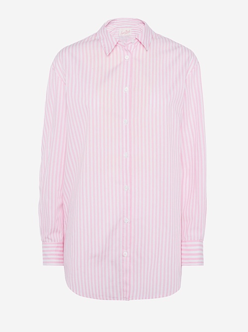 Рубашка жен MC2 Saint Barth BRIG001 03863H POPELINE SB BEACH STRIPES V 21 EMB - 0