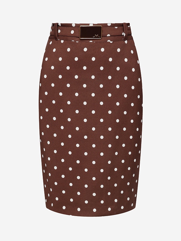 Юбка жен Rowen Rose SKR_RR463_M_v2 Brown Polka Dots - 0