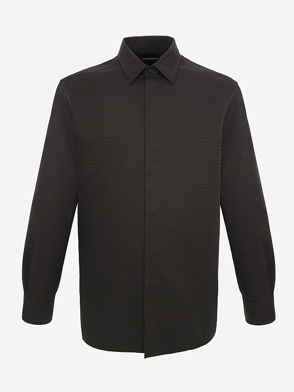 Рубашка муж Emporio Armani EM003755 AF18123 FC246 BLACK INK JACQUARD KITH LOGO - 0
