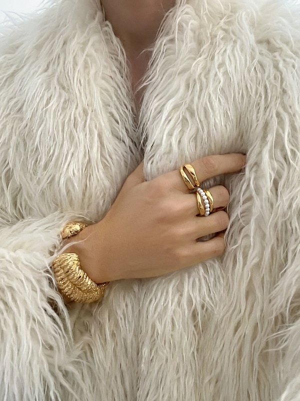 Набор (2 кольца) жен MISHO PR01 Gold - 1