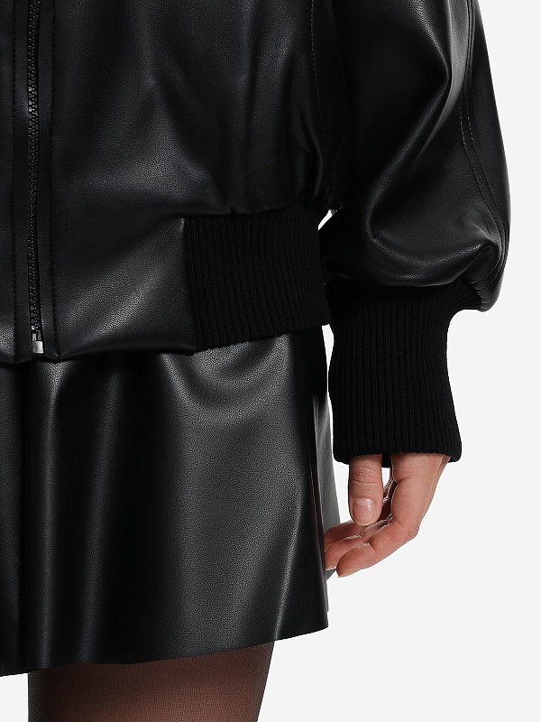 Куртка кожаная жен Norma Kamali ST3254LVR29001 BLACK - 4