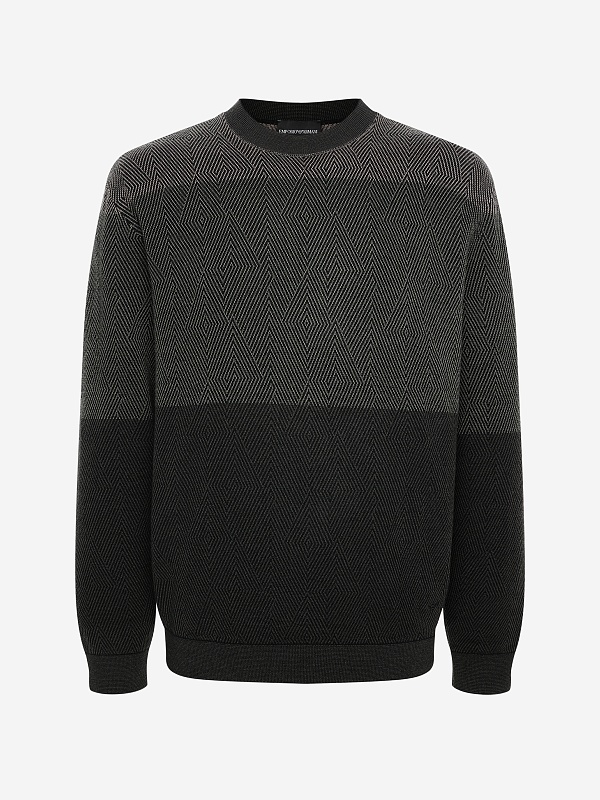 Свитер муж Emporio Armani EM002432 AF18118 F7046 GREEN RHOMBUS GRADATION - 0