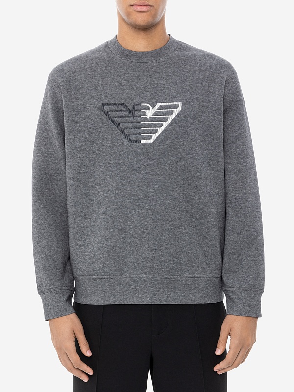 Толстовка муж Emporio Armani 6D1M76 1JHSZ 0631 GRIGIO MEL.SC - 2