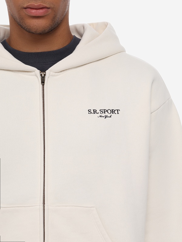 Толстовка на молнии муж Sporty & Rich ST094711304WH37 Ecru - 5