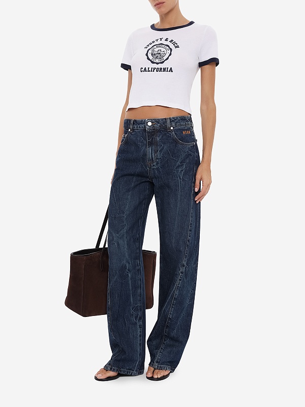 Футболка жен Sporty & Rich TO073710509WH50 White/Dark Navy Dark Navy - 1