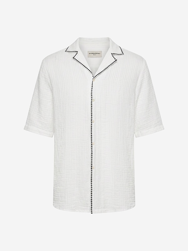 Рубашка муж Officine Generale S26MSHI005PRE WHITE/BLACK - 0