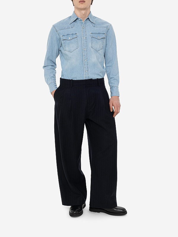 Рубашка муж Tonywack BD34SH07 WASHED LIGHT BLUE - 2