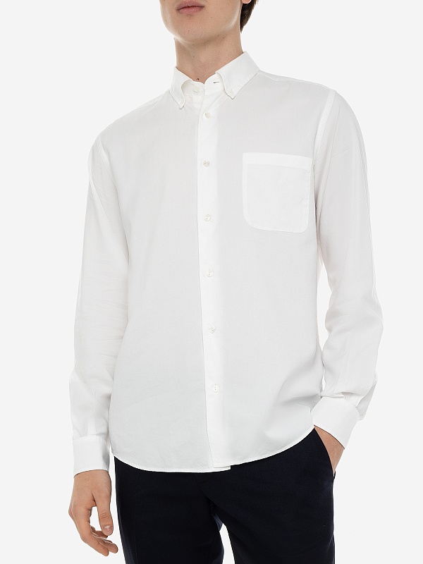 Рубашка муж AGNONA AI23PTD06U2N_U2071 N01 CHALK - 3