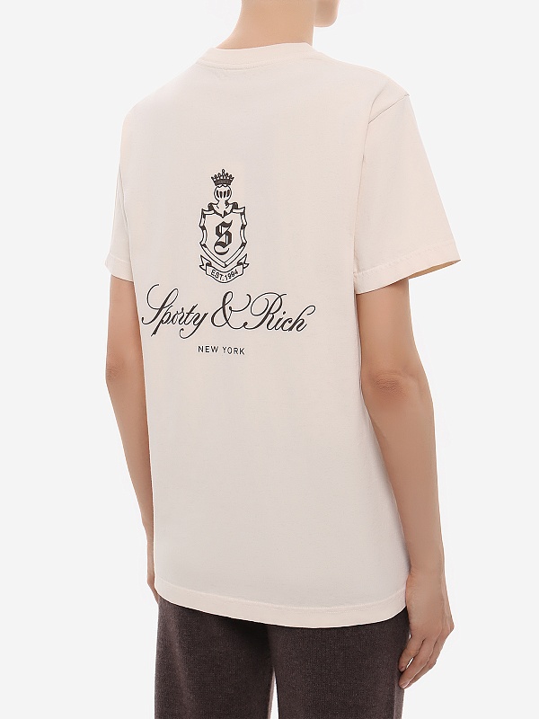 Футболка унисекс Sporty & Rich TO04365232WH37 Ecru - 4