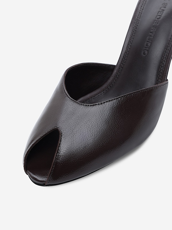 Мюли (каблук) жен Black Suede Studio DOVIE 70 | 70mm black coffee - 5