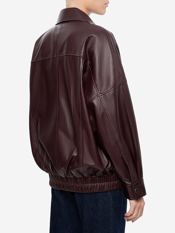 Куртка кожаная жен Burka gr-50 Бордовый - 3