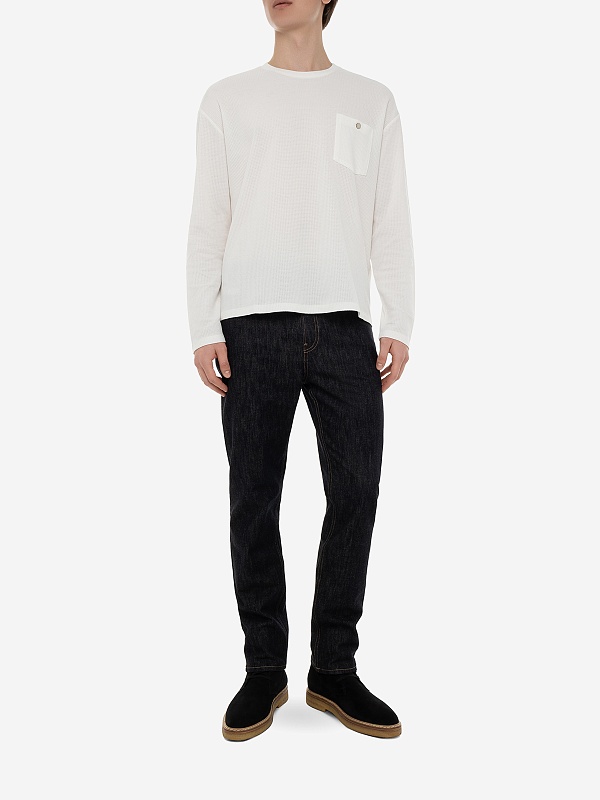 Футболка с длинным рукавом муж AGNONA PE23P_TT05U6_Y2031 N01 WHITE - 2