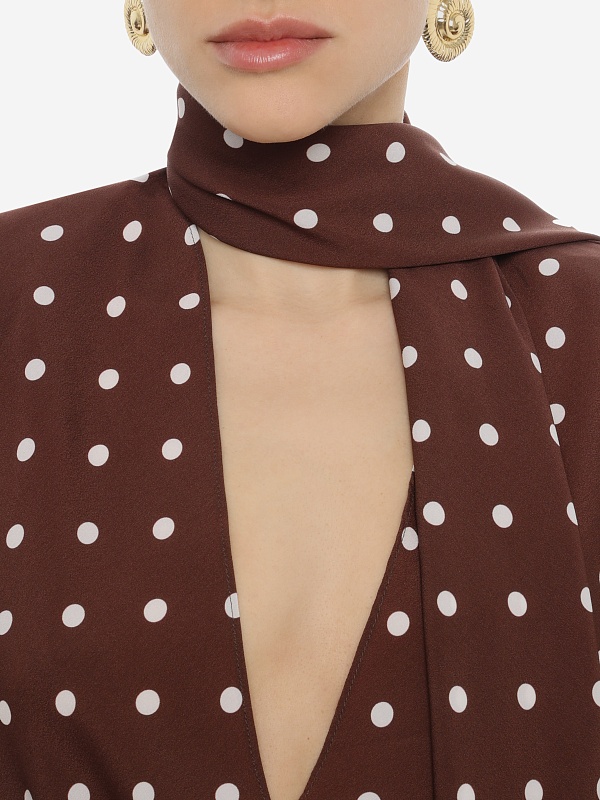 Платье жен Rowen Rose DRS_RR451_v2 Brown Polka Dots - 5