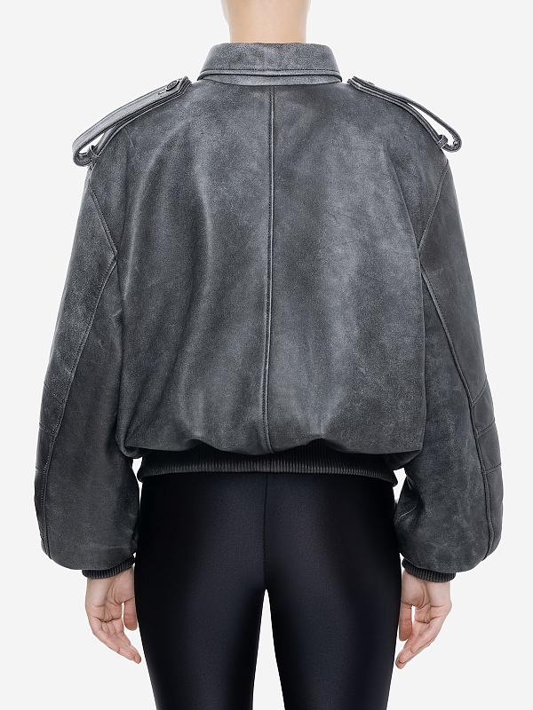 Куртка кожаная жен MANOKHI ASS2504 VINTAGE BLACK - 3