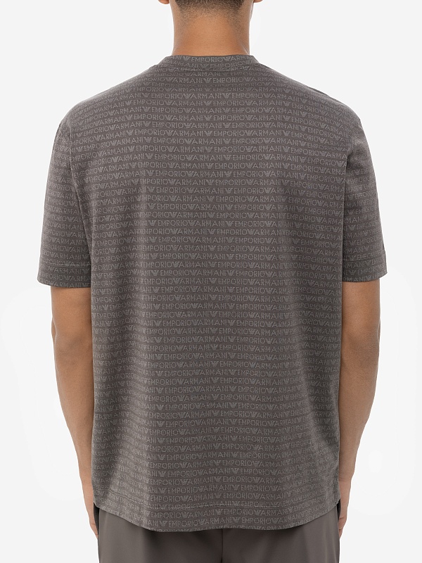 Футболка муж Emporio Armani EM000787 AF12916 F6052 LOGO JACQUARD BROWN - 3