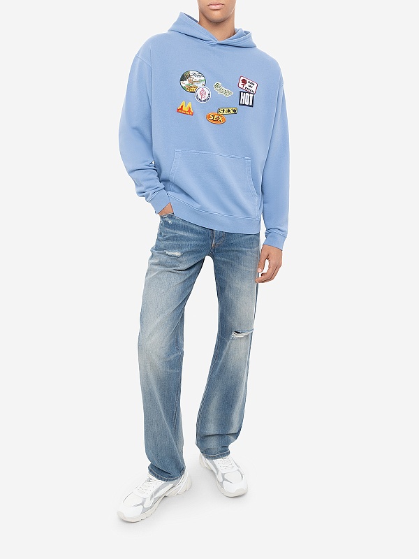 Худи муж Carne Bollente AW25H0101 Off-Blue - 1