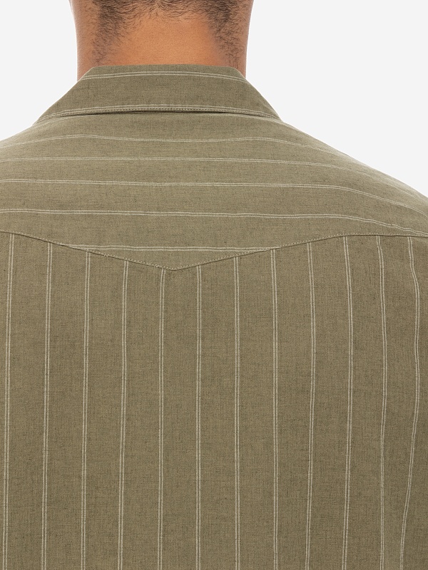 Рубашка муж Officine Generale S25MSHI010 LIGHT OLIVE/ECRU - 4