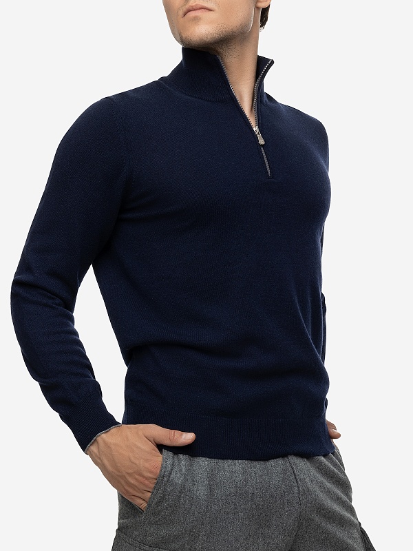 Свитер муж Brunello Cucinelli M2200124 NAVY - 2