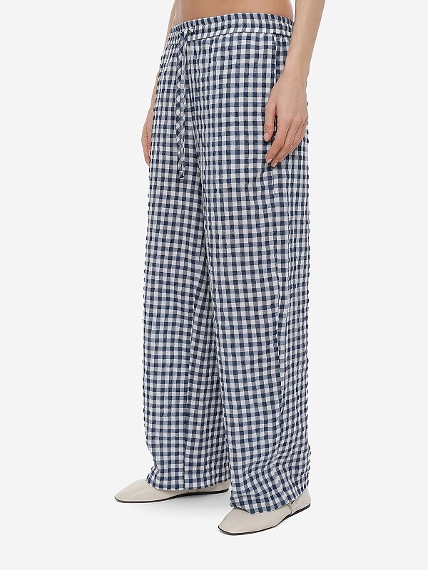 Брюки жен DUNST UDPA6B121N2 NAVY CHECK - 1