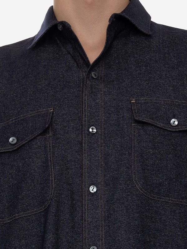 Рубашка муж AGNONA AI23PTD06U6Y_UW010 398 INDIGO - 5