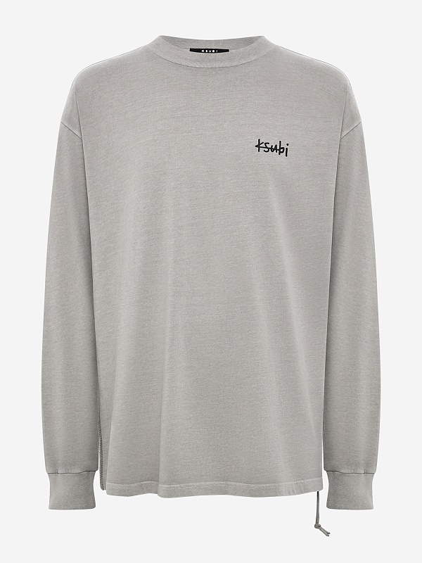 Футболка с длинным рукавом муж Ksubi MFA25TE001 WASHED GREY - 4