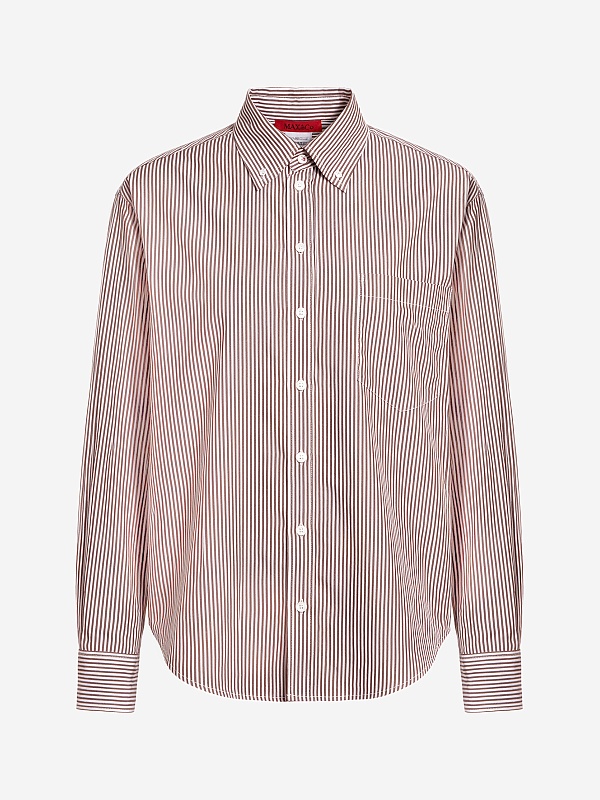 Рубашка жен MAX&CO 2626116033200 002 BROWN PINSTRIPES - 0