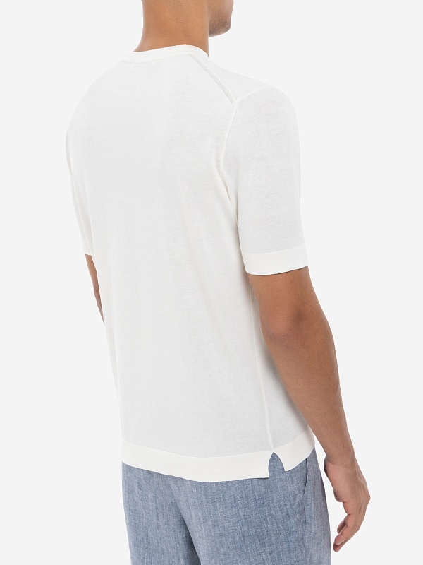 Джемпер с коротким рукавом муж Filippo De Laurentiis TS0MC CR14R 020 cream - 3