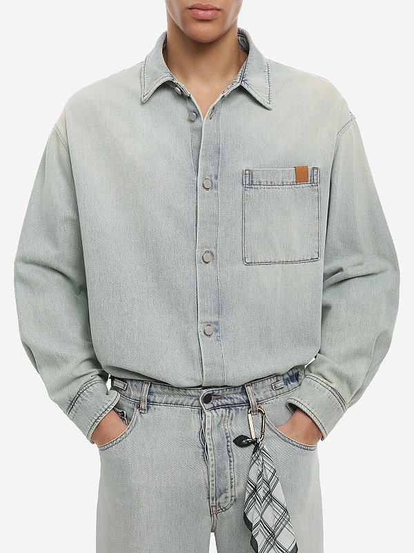 Рубашка муж DARKPARK MSH06P TBL01W065 BLUESH WHITE - 3