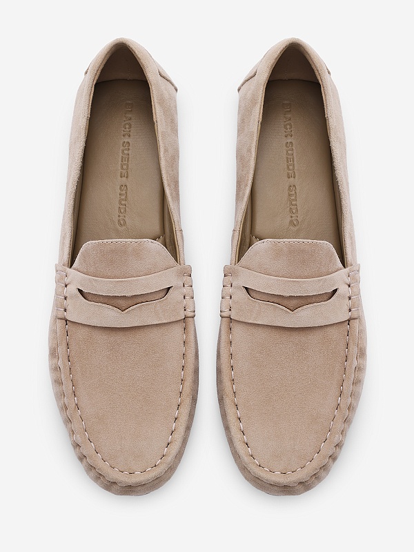 Мокасины жен Black Suede Studio DARLYN tan - 5