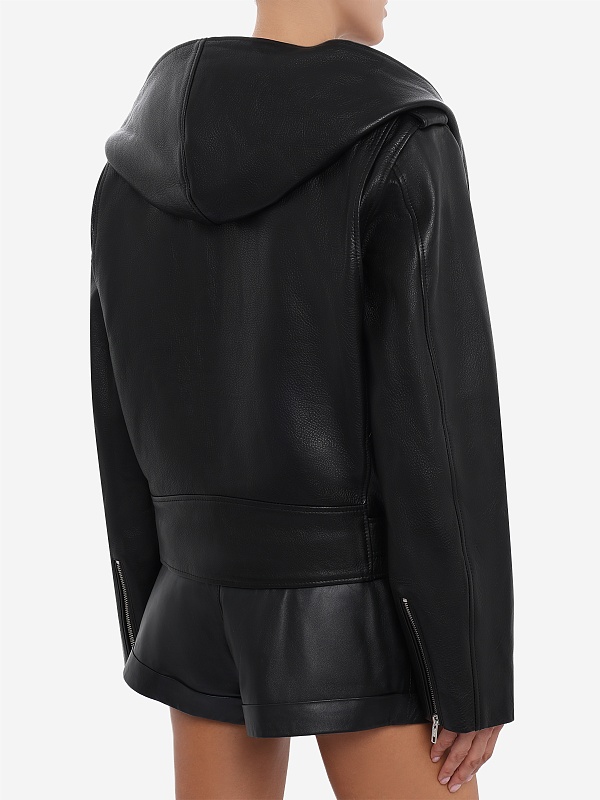 Куртка кожаная жен MANOKHI A0070006 BLACK - 4