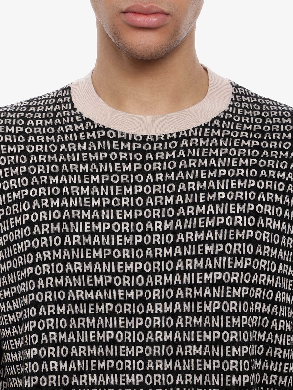 Свитер муж Emporio Armani EM002630 AF14199 FC104 BLACK TYPOGRAPHY - 3