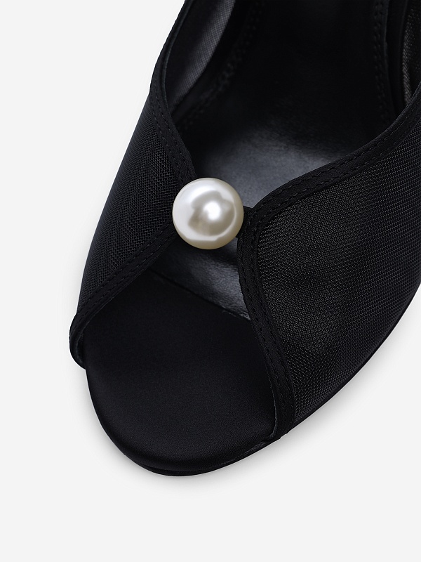 Мюли (каблук) жен Black Suede Studio ICON BRIDAL SADIE 100 | 100mm black - 4