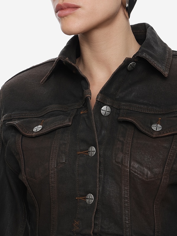 Куртка джинсовая жен Ksubi WPS26JK010 brown - 4