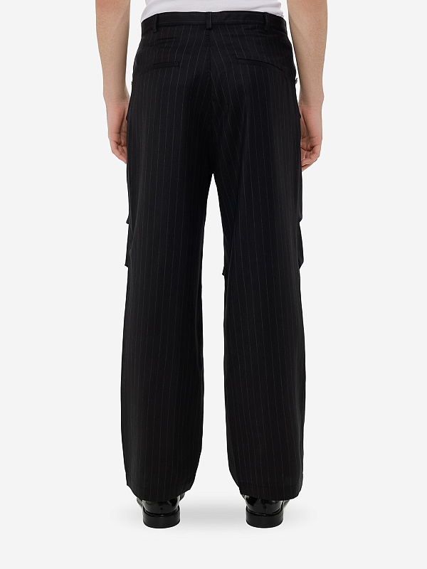 Брюки муж Bluemarble PA59 WO22B24 GRE Black/Grey pinstripes - 4