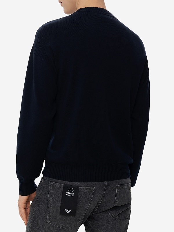 Свитер муж Emporio Armani EM000515 AF12177 UB109 NAVY BLUE - 4