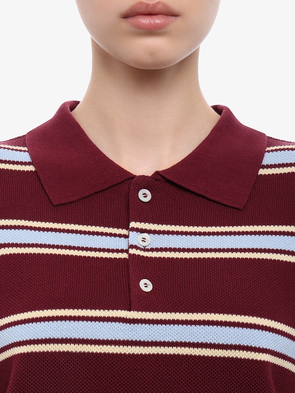 Поло жен DUNST UDSW6B122D2 BURGUNDY / SKY BLUE - 5