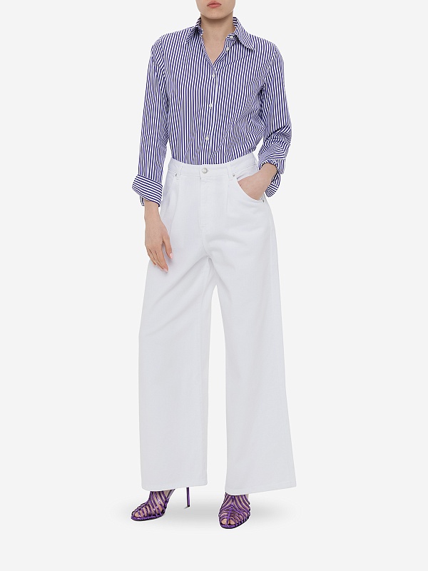 Рубашка жен Officine Generale S24WSHI009 WHITE/JACINTHE - 2