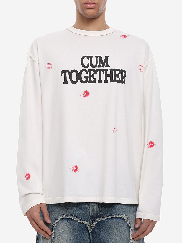 Футболка с длинным рукавом муж Carne Bollente SS26LT0601 Off-White - 3