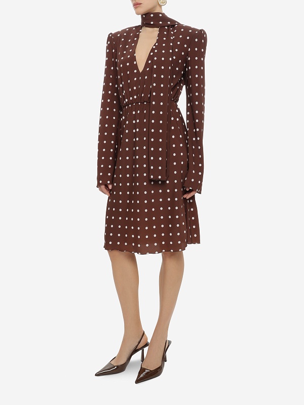 Платье жен Rowen Rose DRS_RR451_v2 Brown Polka Dots - 3