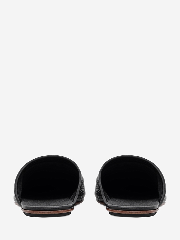 Домашние тапочки муж ROBERTO di PAOLO QUEBO Zip-Pouch Slipper BLACK - 3