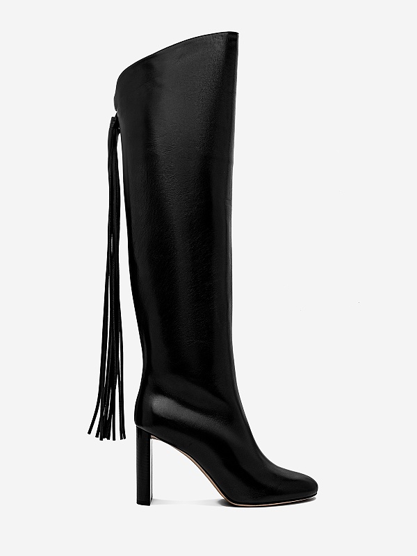 Сапоги (каблук) жен MAISON SKORPIOS Q1W8012-0056 Black - Black calf Tail - 2