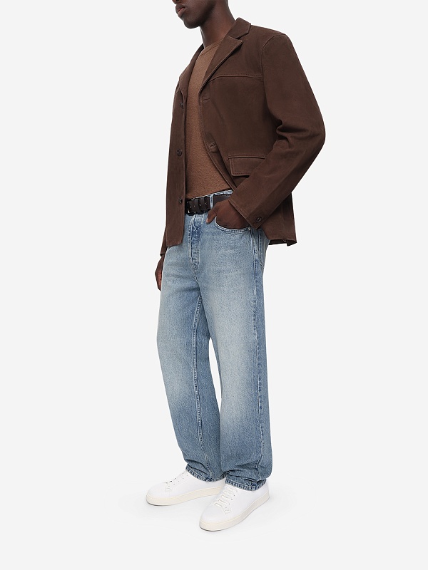 Куртка кожаная муж Officine Generale S26MLTR550PRE BROWN - 1