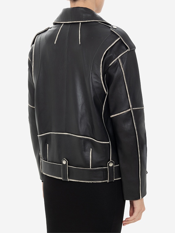 Куртка кожаная жен Burka dz-137 Черный - 3