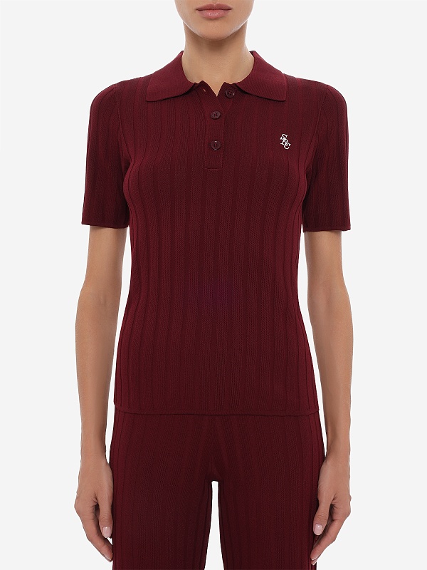 Поло жен Sporty & Rich WS06975326RE02 Bordeaux White - 3