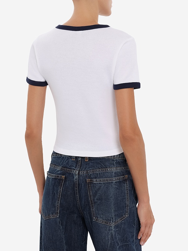 Футболка жен Sporty & Rich TO073710509WH50 White/Dark Navy Dark Navy - 4