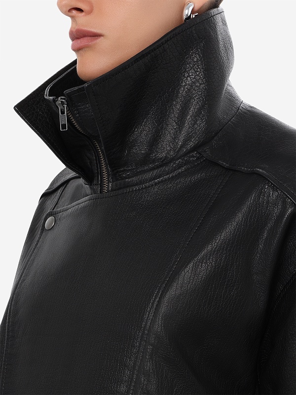 Куртка кожаная жен MANOKHI A05150 BLACK - 5