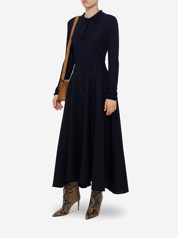 Поло с длинным рукавом жен Officine Generale W24WKNT321 DARK NAVY - 2